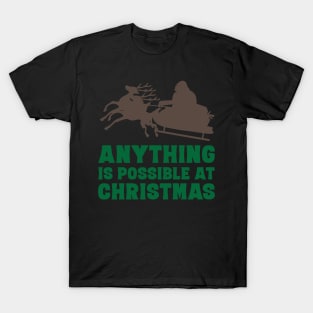 Bigfoot Santa Claus riding sleigh funny Bigfoot lover Christmas Gift T-Shirt